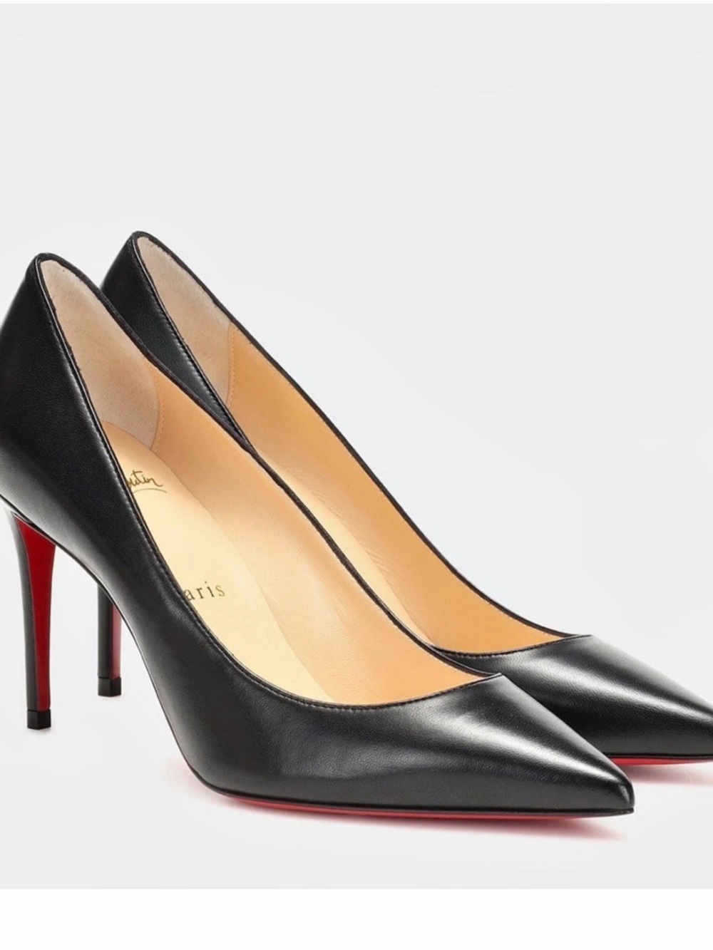 Christian Louboutin Kate 85 Black Leather Heels EU 37.5